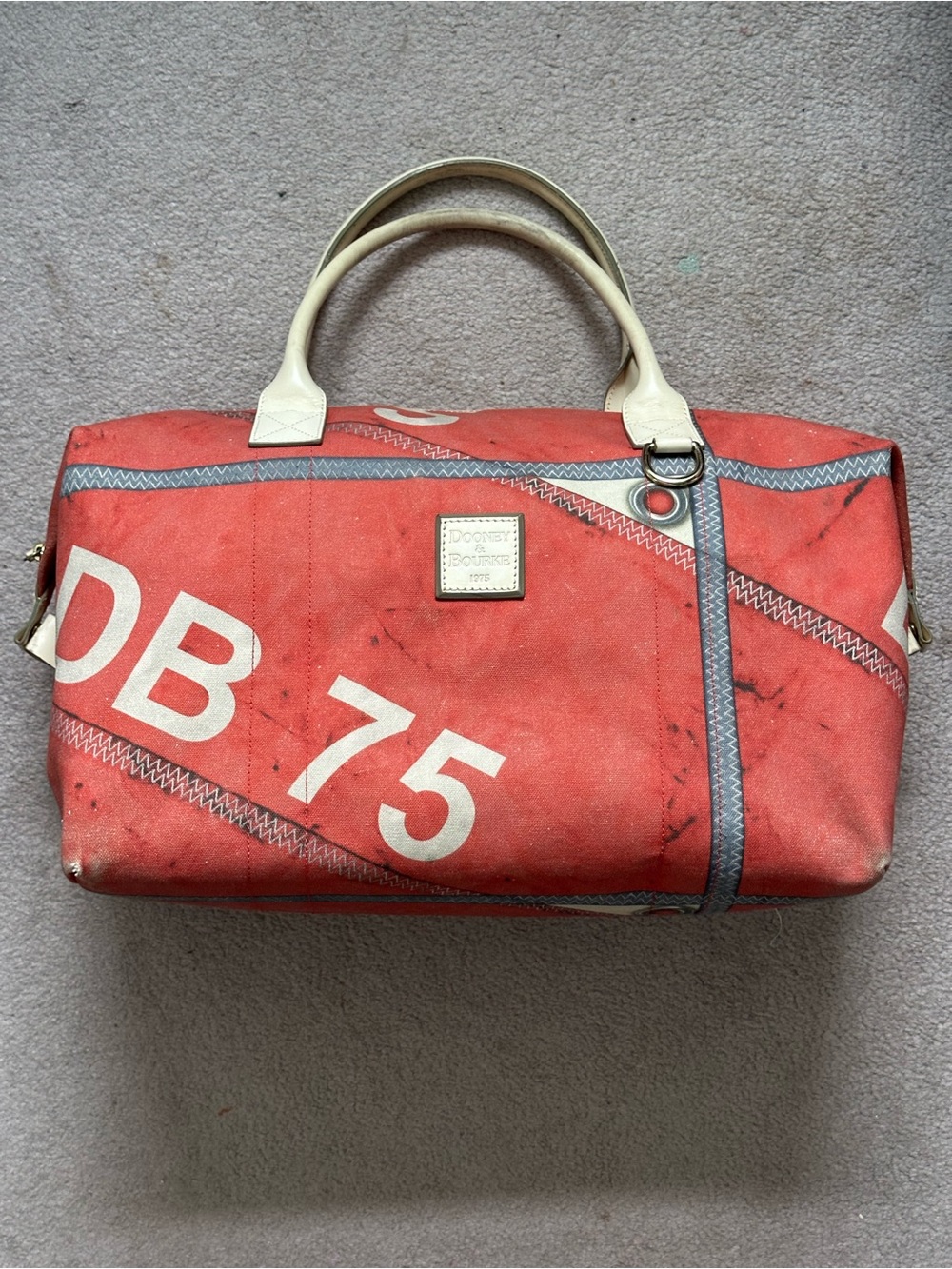 Dooney & Bourke Red Regatta Large Weekender Duffle - GUC